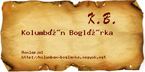 Kolumbán Boglárka névjegykártya