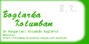 boglarka kolumban business card
